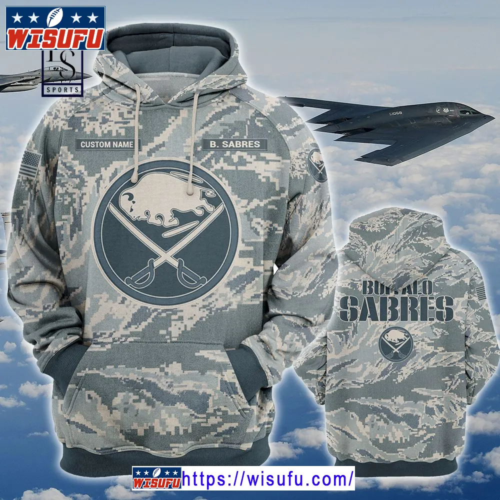 Buffalo Sabres Personalized Us Air Force Camo Hoodie 3d