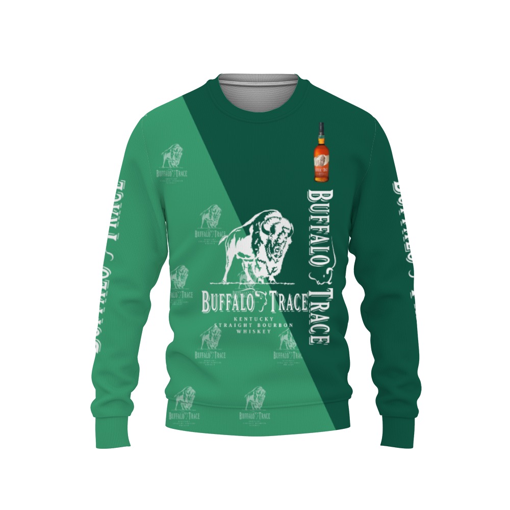 Buffalo Trace Whiskey Beers And Whiskey Pattern Logo-3D Sweatshirt