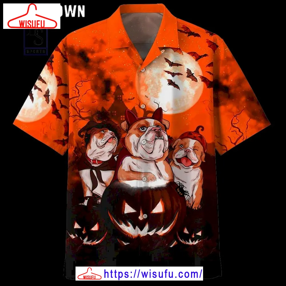 Bull Dog Halloween Aloha Halloween Hawaiian Shirt, New Fashion Gifts