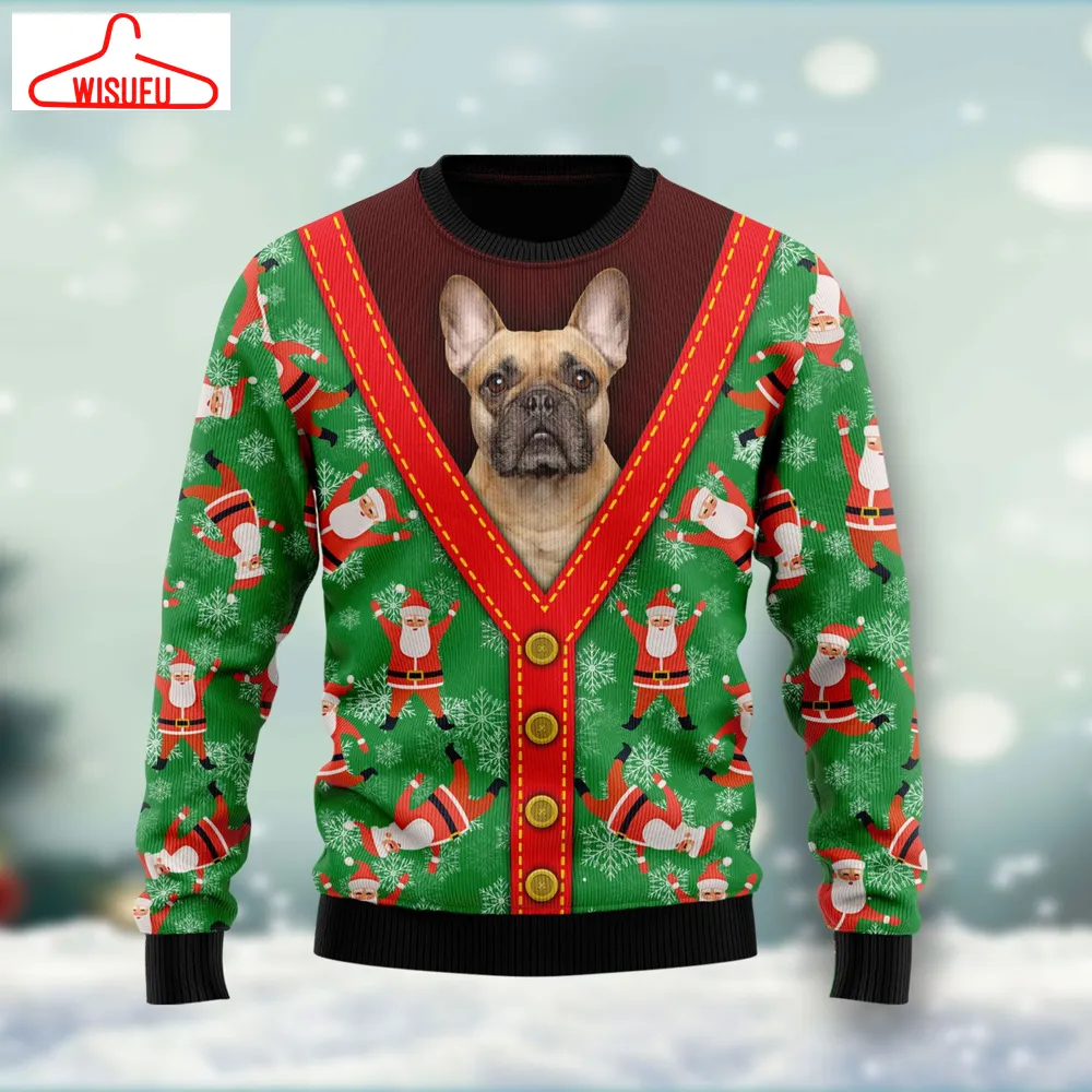 Bulldog Ugly Christmas Sweater - For Men & Women - Adult - New Winter Fashion Shirt Gift For Family