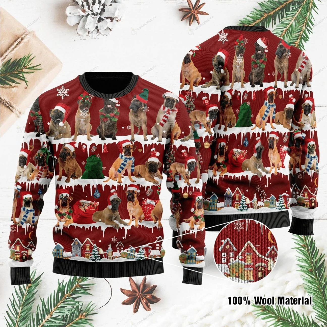 Bullmastiff Ugly Christmas Sweater