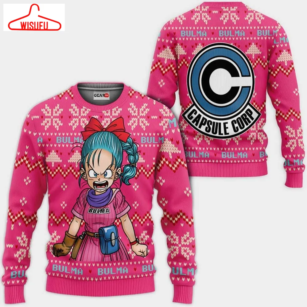 Bulma Ugly Christmas Sweater Anime Gifts, Anime Ugly Christmas Sweater Gift For Family