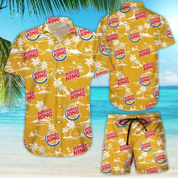 Burgerking Tropical Flower Aloha Hawaiian Shirt And Short For Men And Women