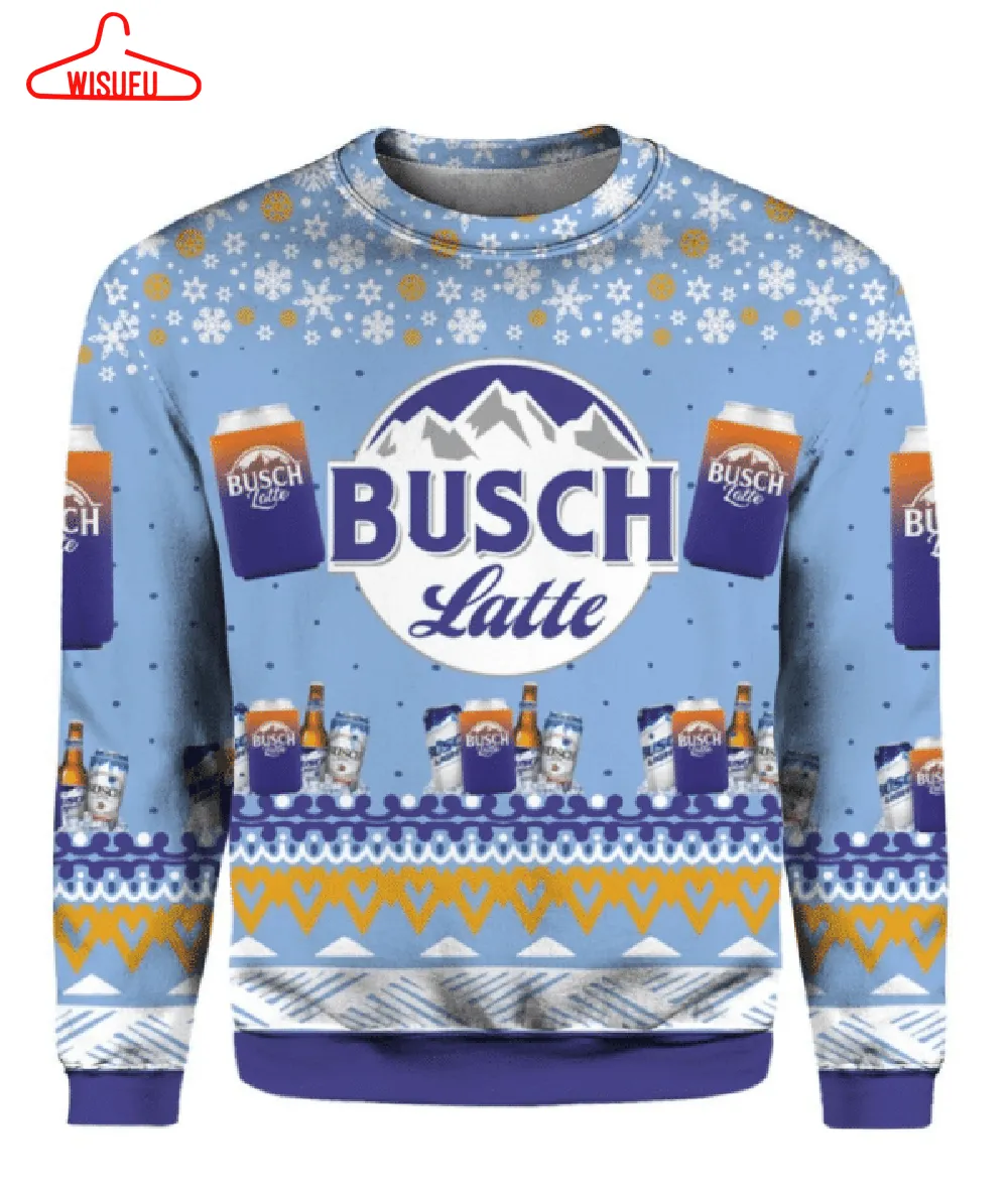 Busch Latte Beer 1 Ugly Sweater Gifts, Busch Latte Beer Gift Fan Ugly Sweater