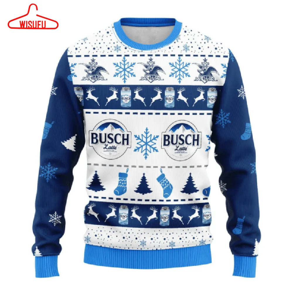 Busch Latte Beer 3 Ugly Sweater Gifts, Busch Latte Beer Gift Fan Ugly Sweater