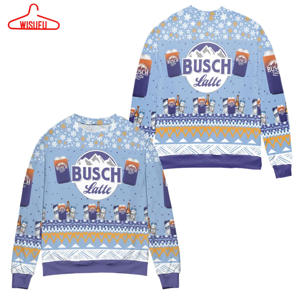 Busch Latte Logo Snowflake Pattern Ugly Christmas Sweater