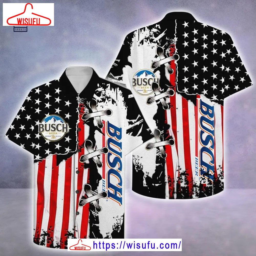 Busch Light American Hawaiian Shirt, New Fashion Gifts