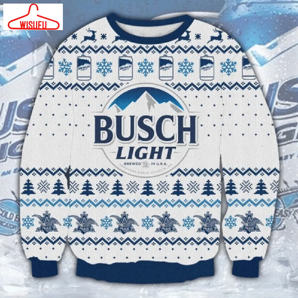 Busch Light Beer 10 Ugly Sweater Gifts, Busch Beer Gift Fan Ugly Sweater