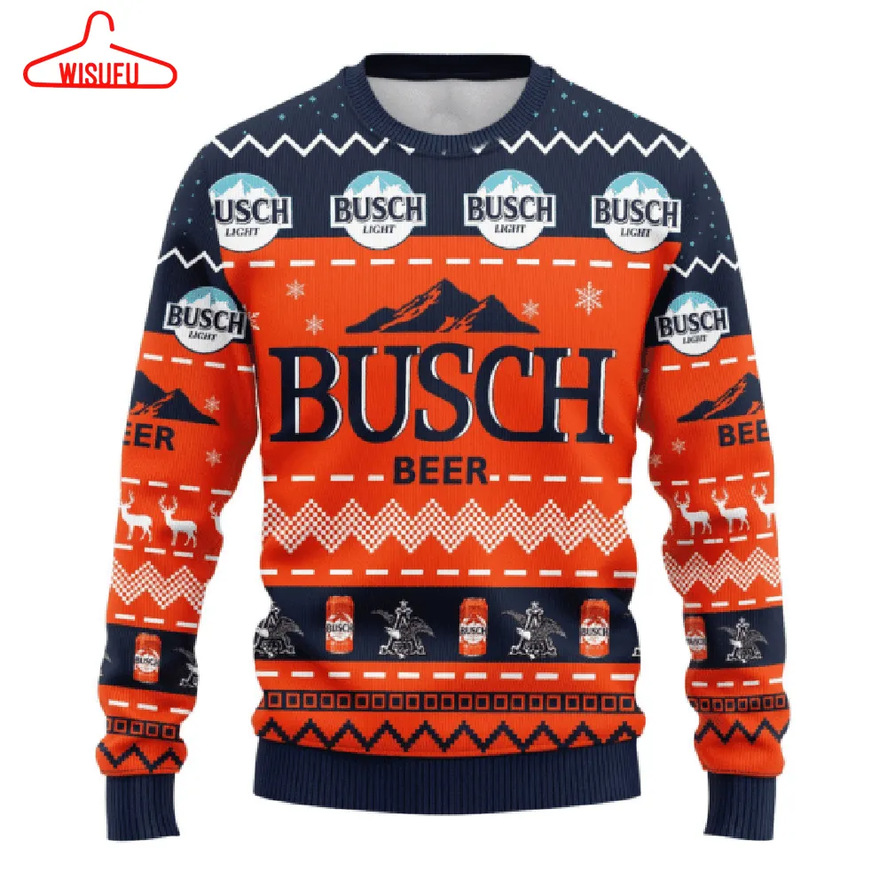 Busch Light Beer 4 Ugly Sweater Gifts, Busch Beer Gift Fan Ugly Sweater