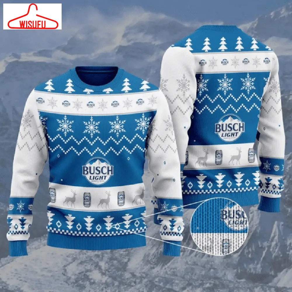 Busch Light Beer 6 Ugly Sweater Gifts, Busch Beer Gift Fan Ugly Sweater