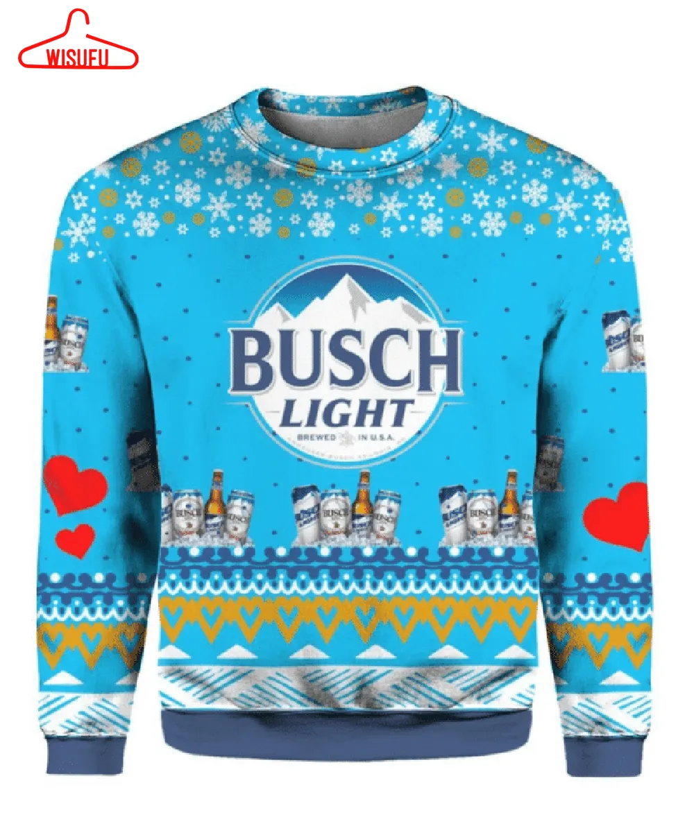 Busch Light Beer 7 Ugly Sweater Gifts, Busch Beer Gift Fan Ugly Sweater