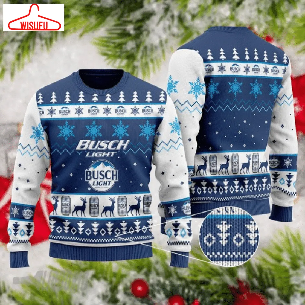 Busch Light Beer 8 Ugly Sweater Gifts, Busch Beer Gift Fan Ugly Sweater