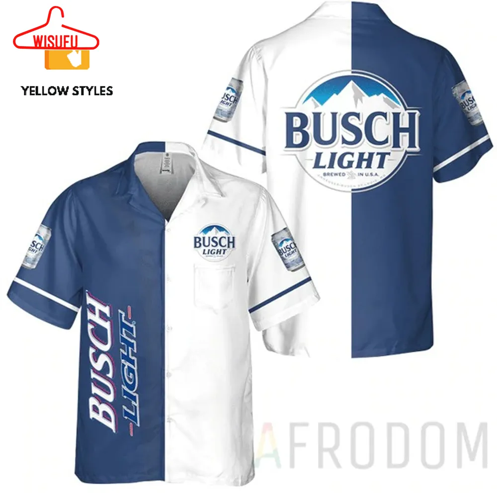 Busch Light Blue White Hawaii Shirt, New Fashion Gifts