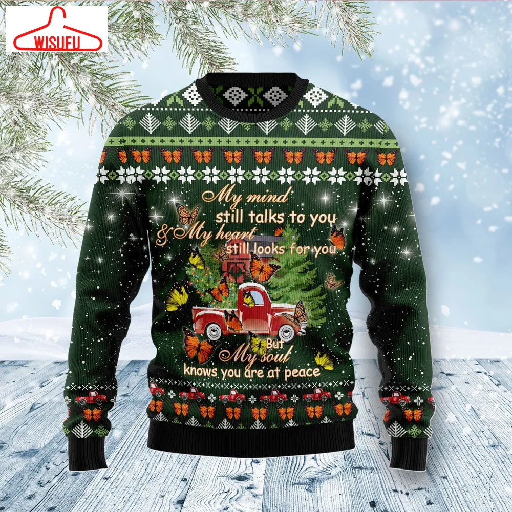 Butterfly Christmas Season My Mind Ugly Christmas Sweater - For Men & Women - Adult - New Winter Fashion Shirt Gift For Family