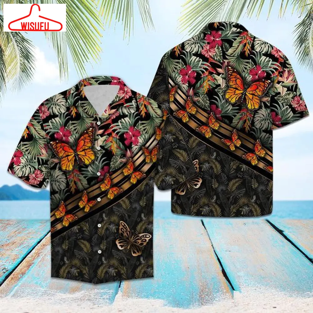 Butterfly Floral Hawaiian Shirt