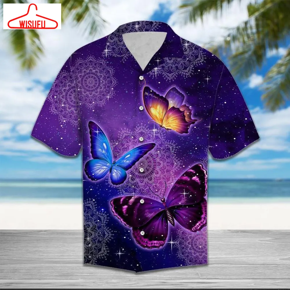 Butterfly Purple Hawaiian Shirt