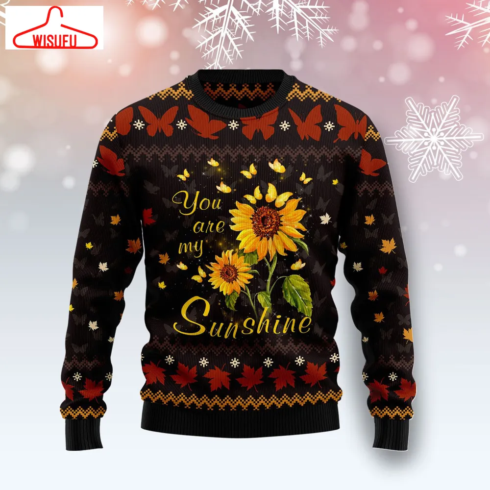 Butterfly Sunshine Ugly Christmas Sweater - For Men & Women - Adult - New Winter Fashion Shirt Gift For Family