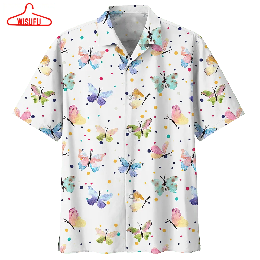 Butterfly White Unique Design Unisex Hawaiian Shirt For Men And Women Dhc17063125, New Hawaiian Holiday Outfits, New Fashion Gifts