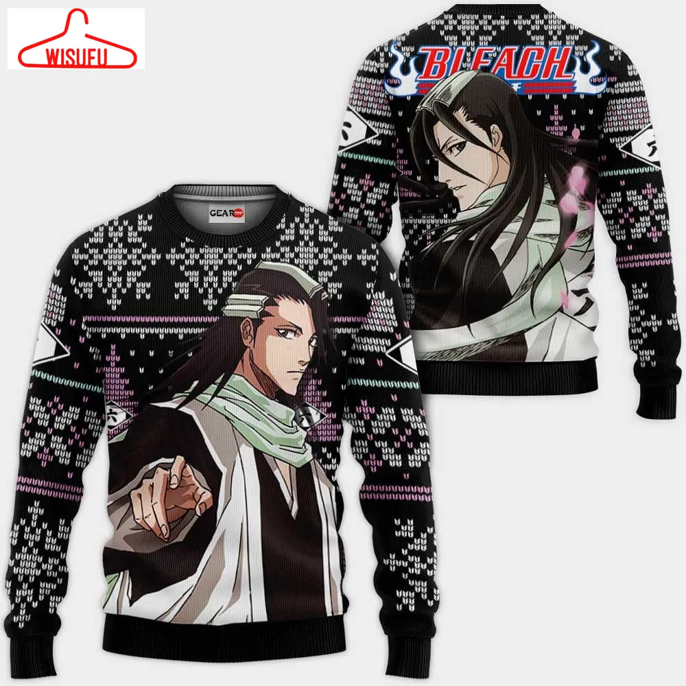 Byakuya Kuchiki Ugly Christmas Sweater Custom Bl Xmas Gifts, Anime Ugly Christmas Sweater Gift For Family