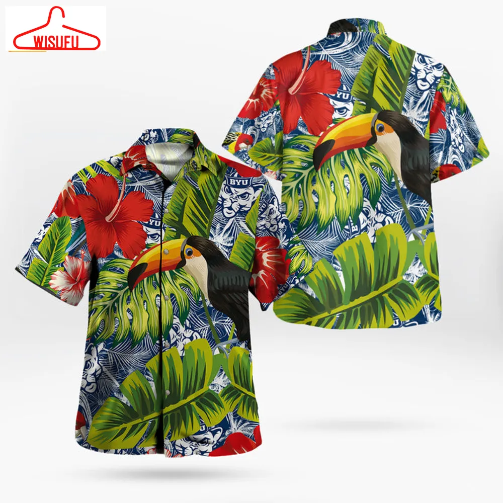 Byu Cougars Parrot Pattern Tropical Garden Hawaii Shirt, New Fashion Gifts