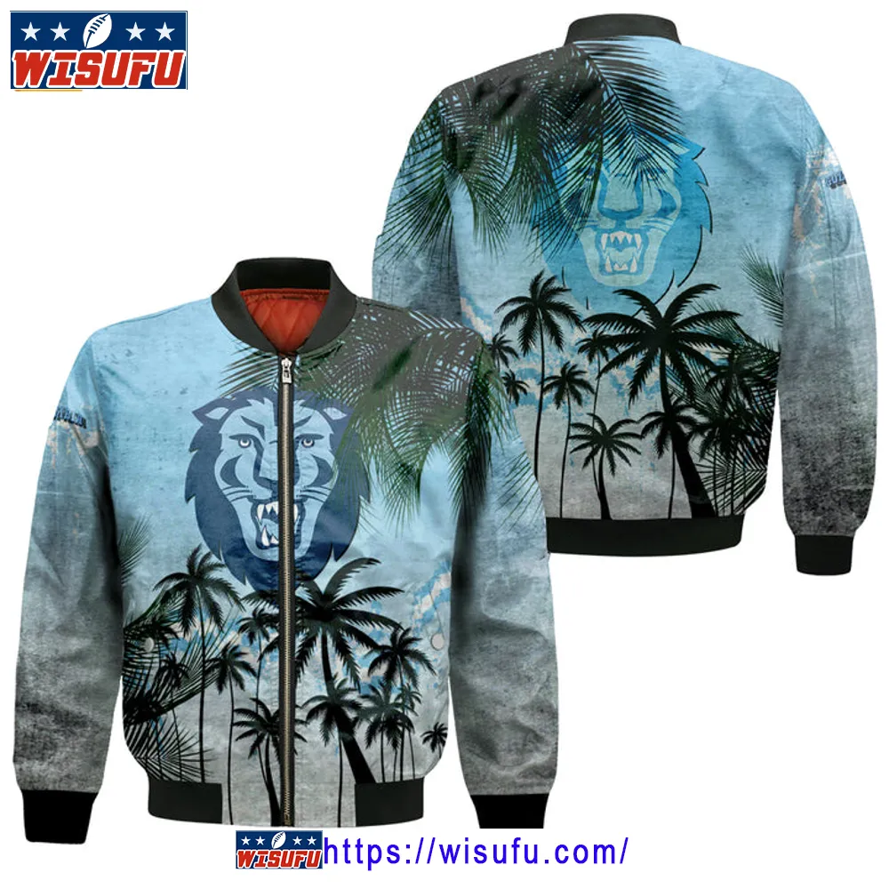 C.olumbia Lions Coconut Tree Tropical Grunge Bomber Jacket