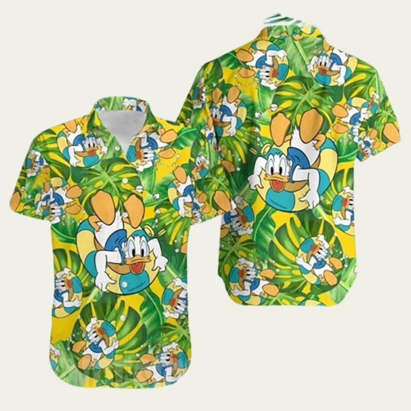 CHILLING DONALD DUCK DISNEY TROPICAL HAWAIIAN SHIRT