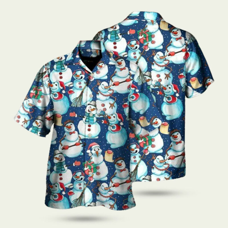 CHRISTMAS HAPPY SNOWMAN XMAS HAWAIIAN SHIRT