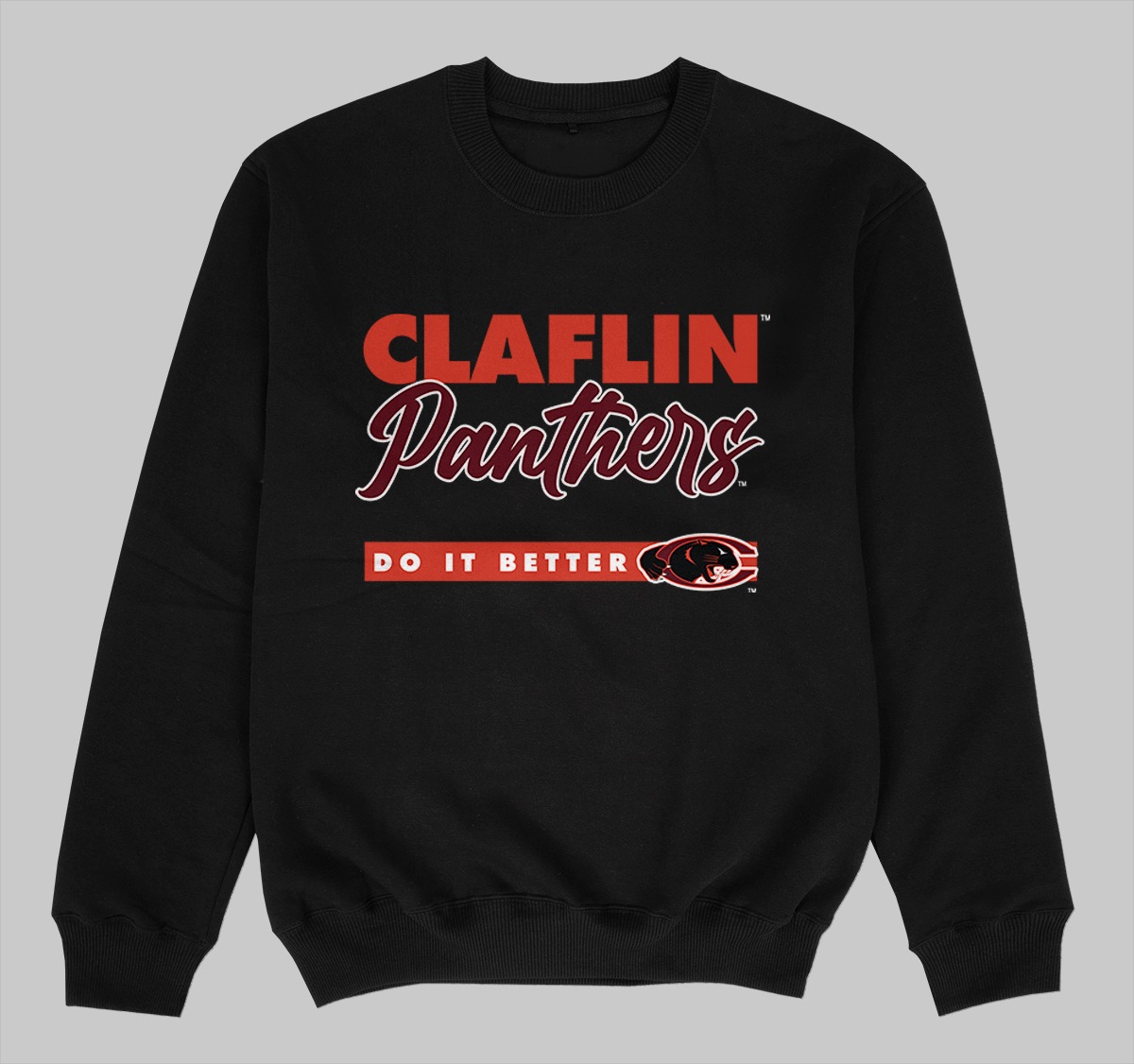 CLAFLIN DOES IT BETTER GREY SWEATSHIRT BLACK COLOR