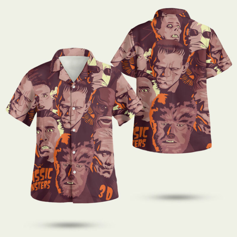 CLASSIC HORROR MONSTER HAWAIIAN SHIRT