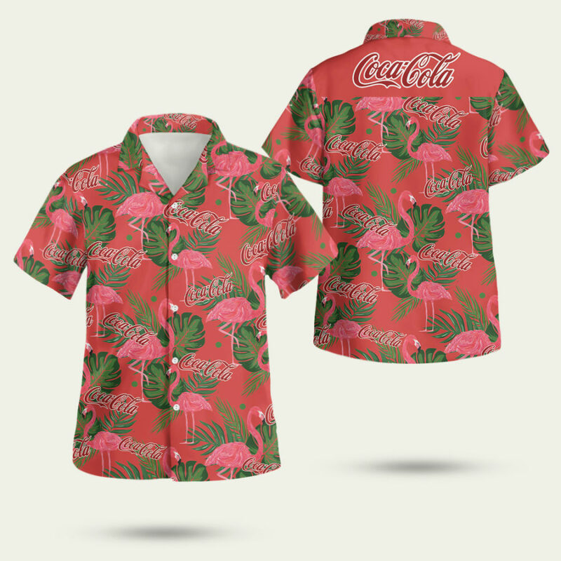 COKE LOVER COCA COLA WITH FLAMINGO CP HAWAIIAN SHIRT