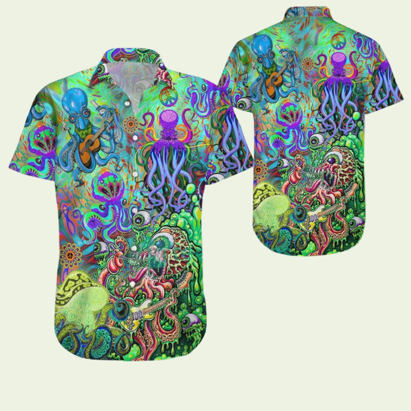 COLORFUL OCTOPUS TRIPPY OCTOPUS HAWAIIAN SHIRT