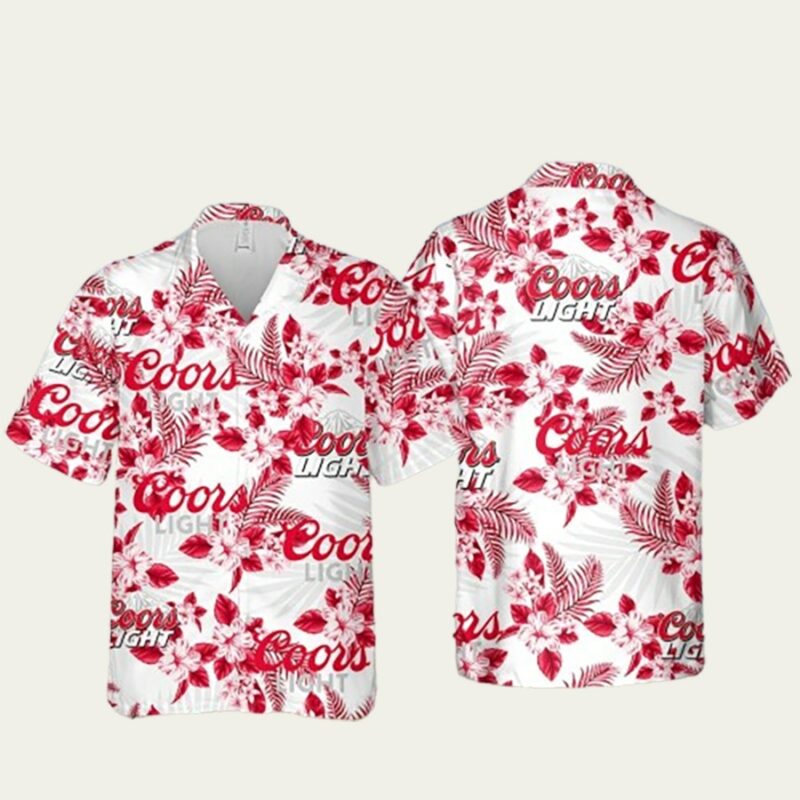 COORS LIGHT HAWAIIAN FLOWERS PATTERN SHIRT HAWAIIAN SHIRT