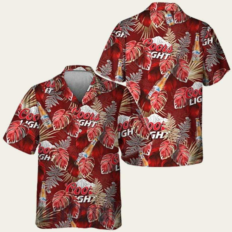 COORS LIGHT PALM TROPICAL VIBE SUMMER HAWAII SHIRT HAWAIIAN SHIRT