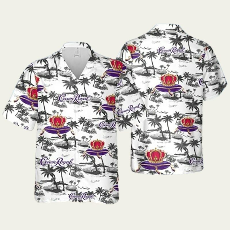 CROWN ROYAL HAWAIIAN SEA ISLAND PATTERN HAWAIIAN SHIRT