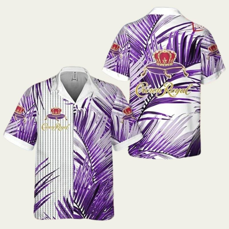 CROWN ROYAL PALM LEAVES SUMMER SHIRT HAWAIIAN SHIRT