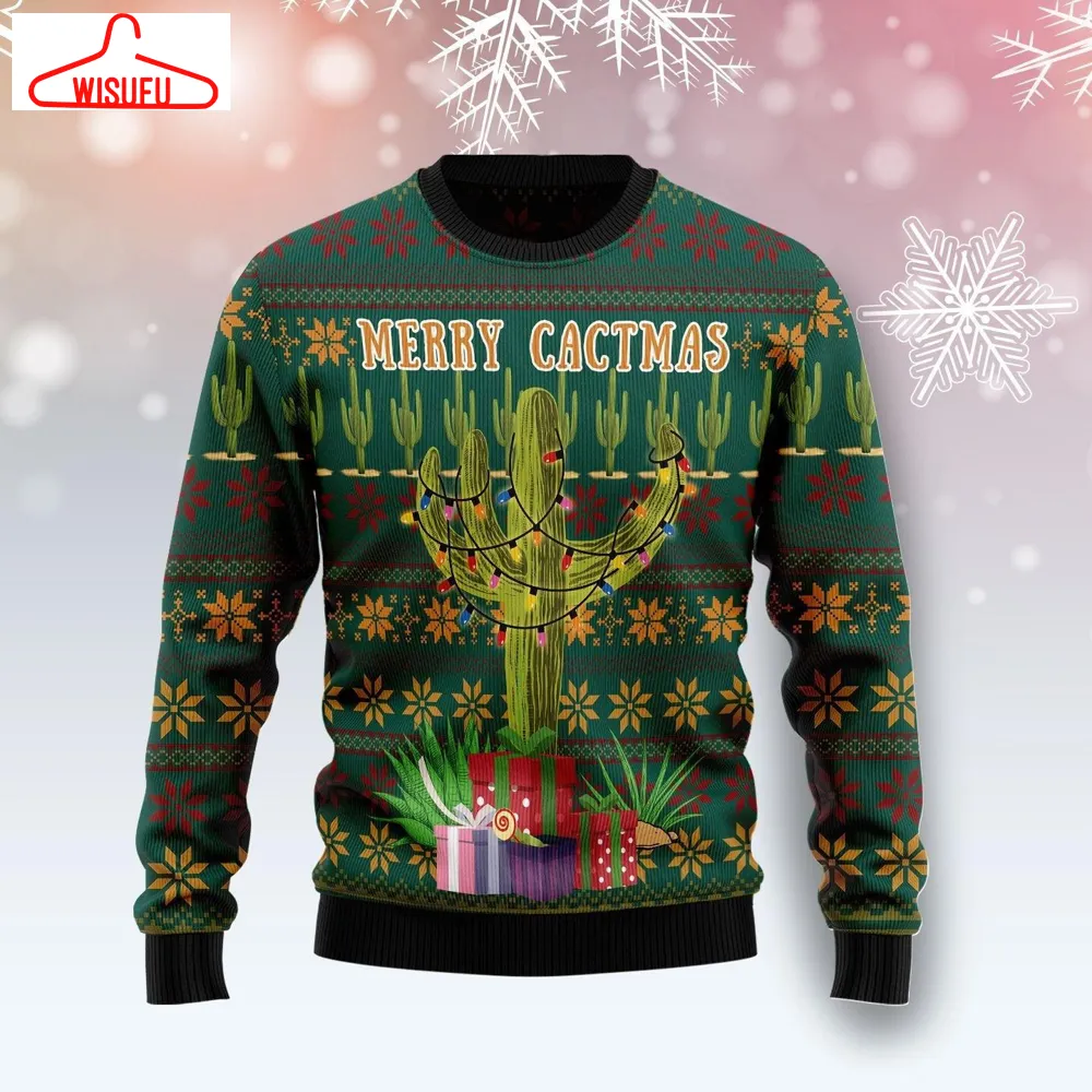 Cactus Ugly Christmas Sweater - For Men & Women - Adult - New Winter Fashion Shirt Gift For Family