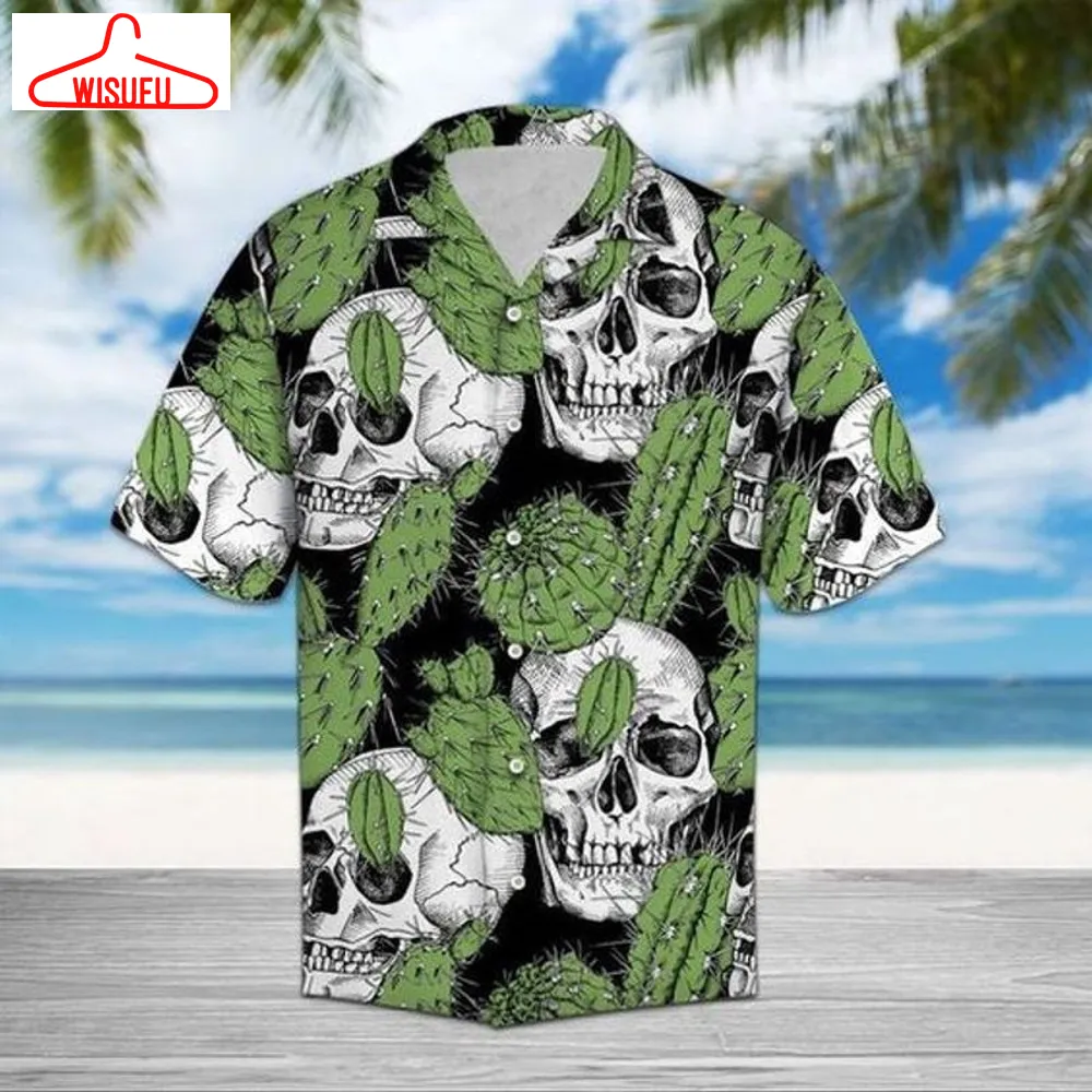 Cactus With Skull Hawaiian Shirt