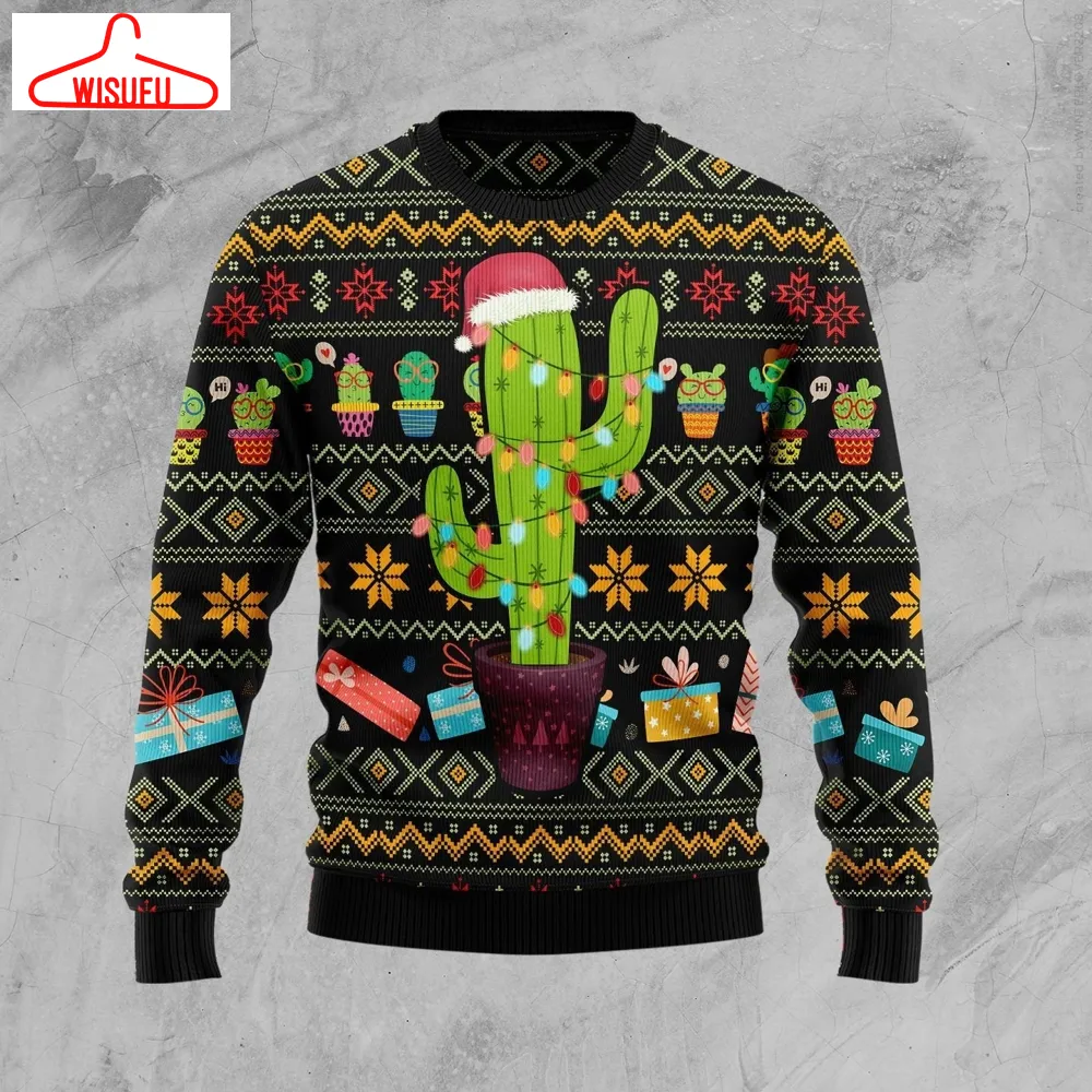 Cactus Xmas Ugly Christmas Sweater - For Men & Women - Adult - New Winter Fashion Shirt Gift For Family