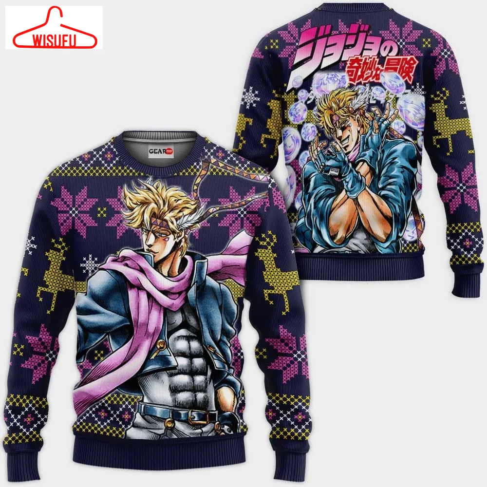 Caesar Anthonio Zeppeli Ugly Christmas Sweater Custom Jjba Xmas Gifts, Anime Ugly Christmas Sweater Gift For Family