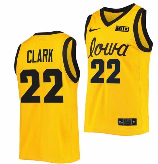 Caitlin Clark Jersey #22 Iowa Hawkeyes B1G Tournament Championship Gold