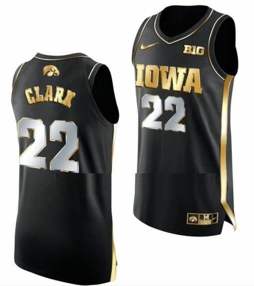 Caitlin Clark Jersey Iowa Hawkeyes College Basketball Black Golden Edition #22