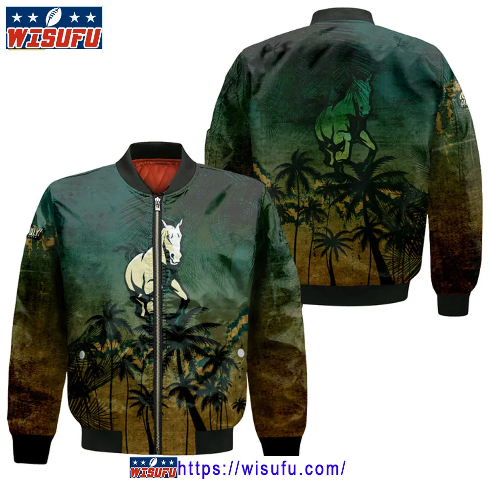 Cal Poly Mustangs Coconut Tree Tropical Grunge Bomber Jacket