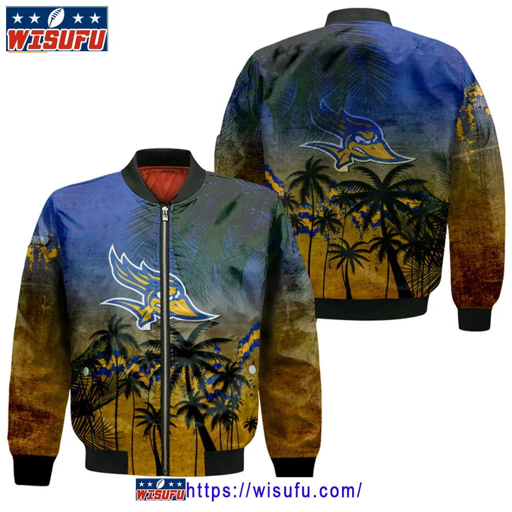 Cal State Bakersfield Roadrunners Coconut Tree Tropical Grunge Bomber Jacket