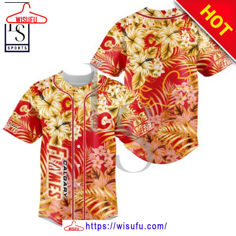 Calgary Flames Hawaiian Floral Nh-l Baseball Jersey, New Fashion Gifts