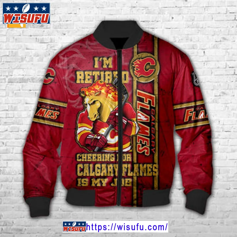 Calgary Flames I'm Retired Bomber Jacket