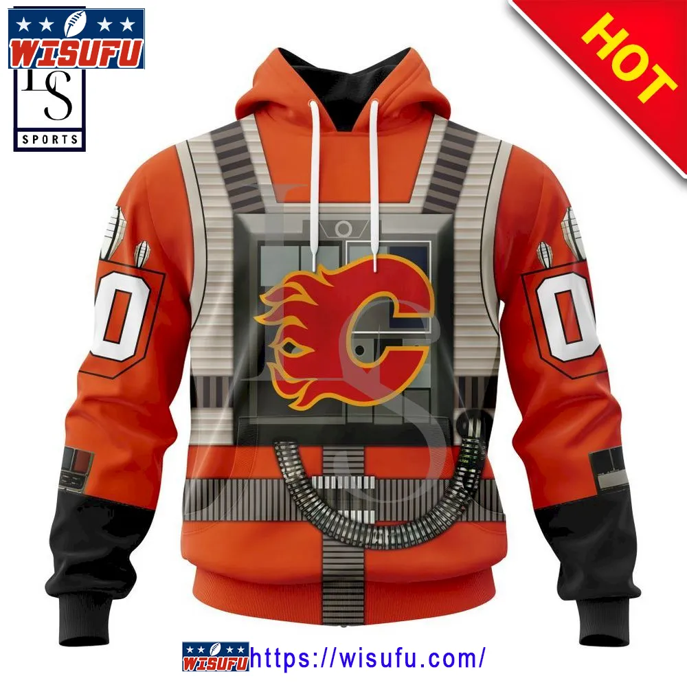 Calgary Flames Star Wars Rebel Pilot Personalized NH.L Hoodie