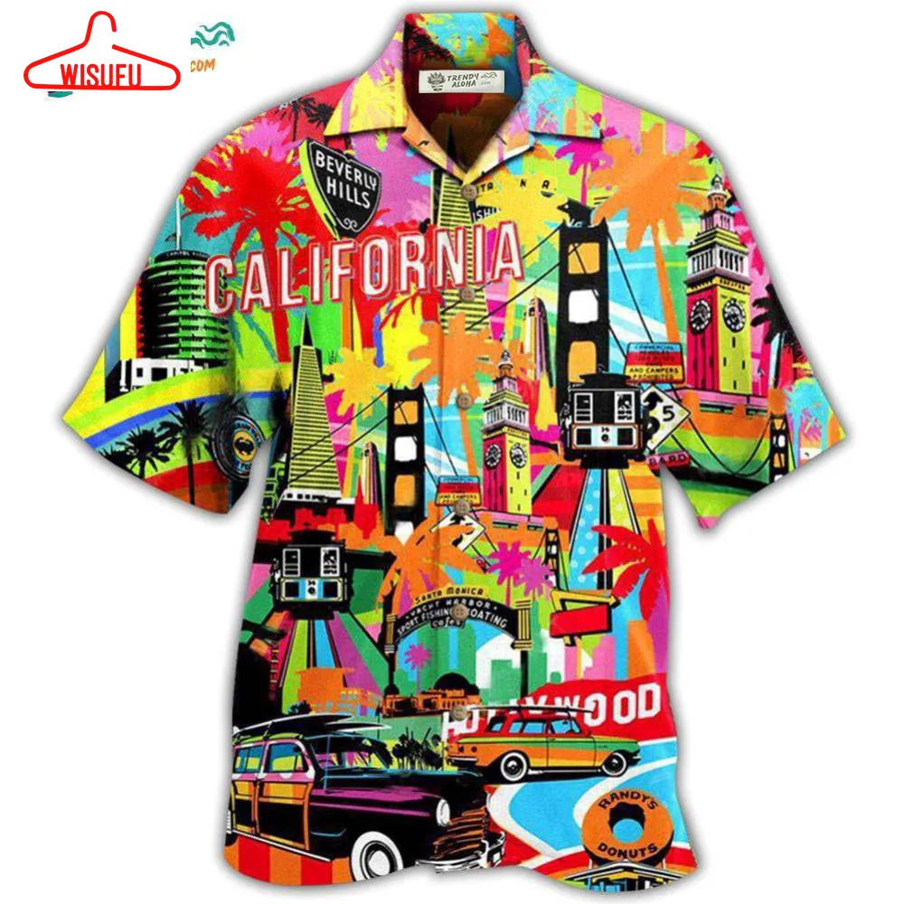 California Where Its Summer Time Colorful Hawaiian Shirt- Wisufu Aloha