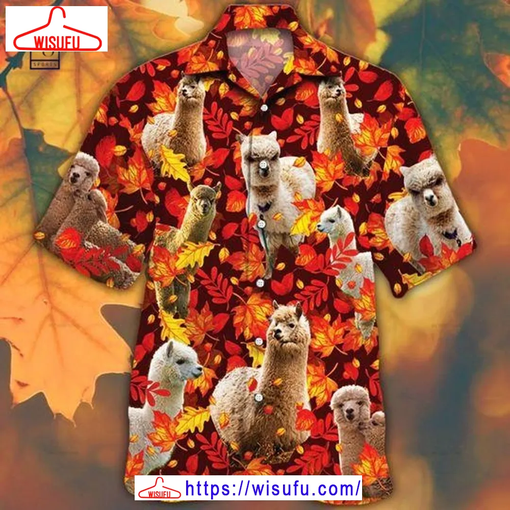 Camel Llama Autumn Hawaiian Shirt, New Fashion Gifts