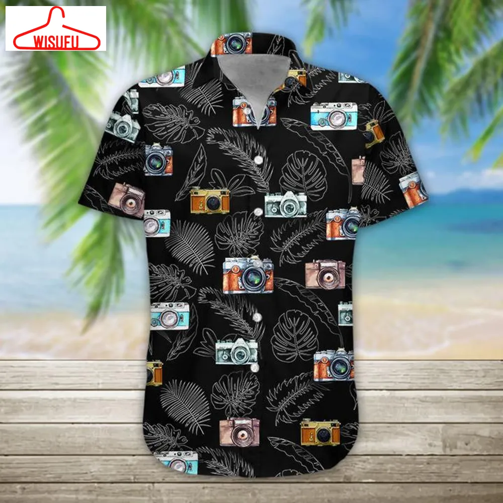 Camera Hawaiian Shirt - For Men & Women - Adult - Hw1185, New Hawaiian Holiday Outfits, New Fashion Gifts