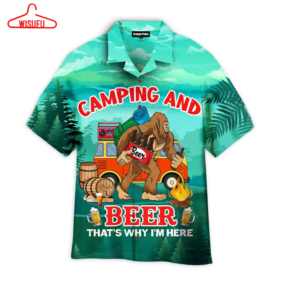 Camping And Beer Thats Why Im Here Hawaiian Shirt